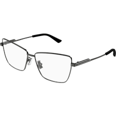 Glasses & Reading Glasses Bottega Veneta Woman BV1197O 001 Optical Frames Metal Grey Cat Eye