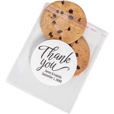 144 Pc 5"x5" Bulk Personalized Thank You Clear Plastic Cookie Bags