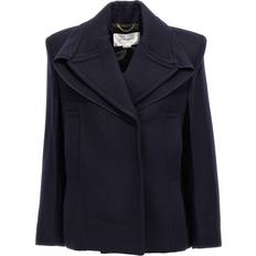 Blue - Wool Coats Victoria Beckham Pointed Shoulder Trench E Impermeabili Blue Donna - Blue