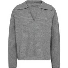 Cashmere - Dame Sweatere Mos Mosh Mmiva Knit Strik 165740 Sharkskin