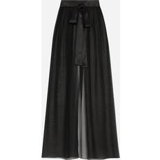 Jupe longue Jupes Dolce & Gabbana Chiffon Long Skirt Gonne Nero Donna Black