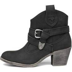 Faux Leather Ankle Boots Rocket Dog Womens Satire Lane Heeled Boots Black