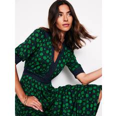 Boden Lily Floral Spot Midi Dress, Emerald