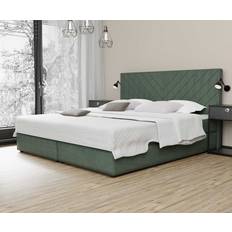 210cm Letti Continentali Boxspringbett Belcora 120 x 220 cm - Opalgrün Letto Continentale