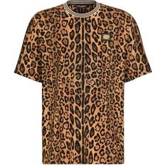 Dolce & Gabbana Brown T-shirts Dolce & Gabbana Round-neck T-shirt multicolor