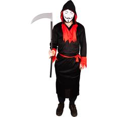 Halloween Costume Grim Reaper Robe Fancy Dress Skeleton Print