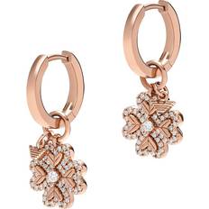 Emporio Armani Earrings Emporio Armani Cubic Zirconia Clover Drop Earrings, Rose Gold