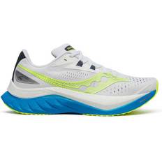 Saucony Endorphin Speed neutral running trainers in white and viziblue