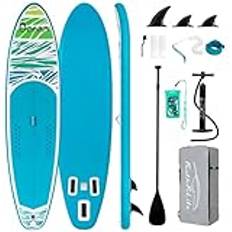 FunWater Uppblåsbar Stand Up Paddle Board Surfboard Sup Komplett Paddleboard Tillbehör Justerbar Paddle, Pump, Isup Reseryggsäck, Leash, Vuxen Paddle Board
