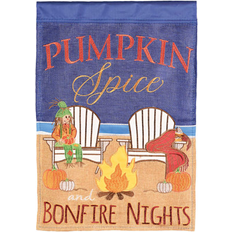 Brown Flags & Accessories Dicksons M011880 13 x 18 in Fall Beach Bonfire Polyester Double Applique Garden Flag