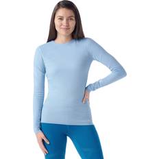 White - Women Base Layers Smartwool Intraknit Thermal Merino Crew Baselayer Women's Serene Blue/White