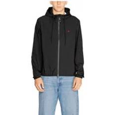 Replay Men Outerwear Replay Light Jackets, male, Black, Black Hooded Zip Jacket for Men