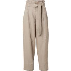 & Other Stories Trousers & Other Stories linen blend paper bag waist trousers in taupe-Neutral