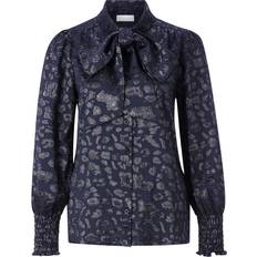 Rich & Royal Blouse With Bow, Midnight Blue