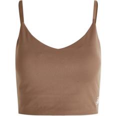 Brown - Fitness & Gym Underwear New Balance Logo Sports Bra Brown Womens