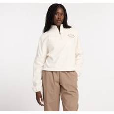 New Balance Graphic Polar Half Zip Sweatshirt Beige Frau