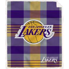 Pegasus Los Angeles Lakers 60" x 70" Plaid Steel Ultra Cozy Sherpa Blanket Blankets