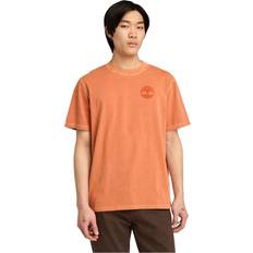 Timberland Hauts Timberland Merrymack River Garment Dye Back Graphic Short Sleeve T-shirt Orange Mann