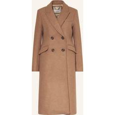 Barbour Dame Frakker Barbour Merilyn Tailored Wool Frakke Dame Camel/Muted Cabernet Tartan