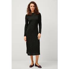 Mekot Vila Boatneck L/S Midi Dress - Musta