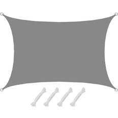 Amanka Polyester Sonnensegel Wasserabweisend - 3 x 4 m Rechteck Grau