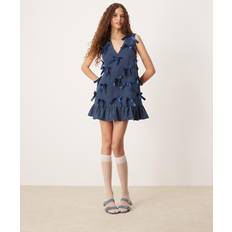 Sister Jane Lyrical Bow Neck Mini Dress, Blue