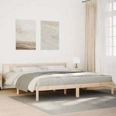 vidaXL Utan Madrass Extra Lång 200x220 cm Massiv Furu Sängram