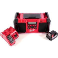 Milwaukee Radios Milwaukee M18 JSR DAB+-501C Radio Baustellenradio 18 V + 1x Akku 5,0 Ah + Ladegerät (FM)