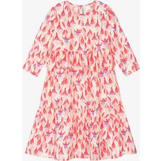 Ruffled dresses Mini Rodini Girls Pink Floral Print Lyocell Dress