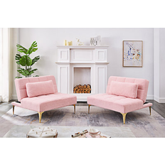 Mercer41 71" Convertible Bed Futon Pink Sofa