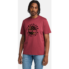 Timberland T-shirts Timberland T-shirt Met Feestdagenprint Voor Heren - Rood