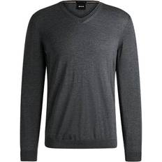 Herr - Skinn Tröjor BOSS V-neck sweater in virgin wool