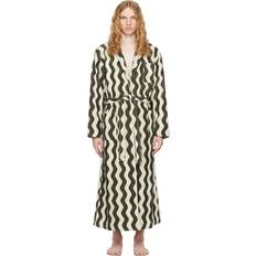 Vêtements de nuit Oas Khaki & Off-White Waver Long Bathrobe Forest XXL-XXXL