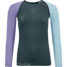 Blau - Skifahren Basisschicht-Oberteile Ortovox Damen Comp Light Longsleeve grau