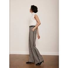 Multicoloured Trousers Mint Velvet Neutral Check Side Stripe Trousers