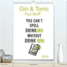 Bürobedarf Calvendo Gin & Tonic Fun Stuff Wandkalender 2025 DIN A2 Hoch Kunstdruck Hochglanz