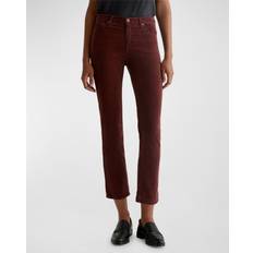 Rosso Jeans AG Jeans Mid Rise Slim Straight Leg - Bordeaux Rouge