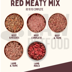 PRIME Red Meaty Mix Complete Raw Frozen 801010 Dog Food 30 Rolls