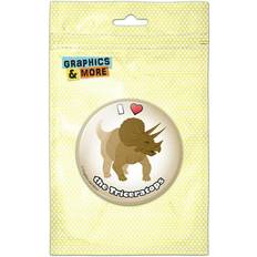 Brooches Graphics and More Love Heart Triceratops Dinosaur Pinback Button Pin Badge