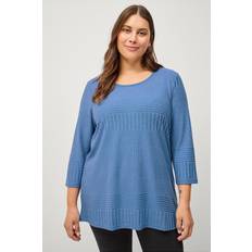 Zizzi Överdelar Zizzi Topp vMari 3/4 Blouse Blå