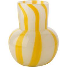 Yellow Vases Hestia Striped Glass - Yellow - Multi Vase