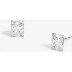 Rhodium Earrings Jon Richard Rhodium Plated Cubic Zirconia Emerald Cut Stud Earrings