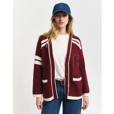 Gant Women Cardigans Gant Varsity V-Neck Strickjacke