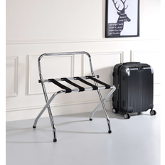 Black Umbrella Stands Foldable High Back Luggage Rack 24.0 H x 24.0 W x 19.0 D Umbrella Stand