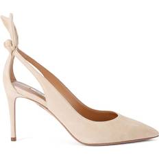 Aquazzura Suede Bow Tie Pumps nude