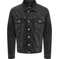 Only & Sons Gråtvättad jeansjacka oversize-Blå