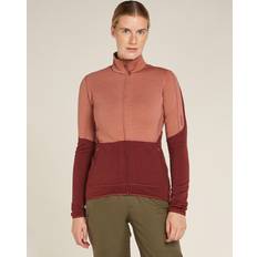 Laine mérinos Vestes Icebreaker Merino 400 RealFleece Descender Long Sleeve Zip Jacket - Femme - Cedar Wood