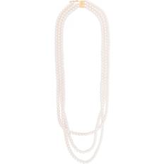 Moschino faux-pearl necklace women Polyester/Brass/Zamak One Gold