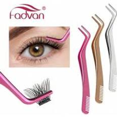 Pincetter Shein FADVAN 1 Pc Eyelash Comb Tweezers DIY Cluster Lashes Extension Tweezer Stainless Steel Anti-Static Non-Magnetic Makeup Tools