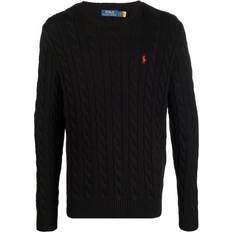 Polo Ralph Lauren Polo Ralph Lauren logo-embroidered cable-knit jumper men Cotton Black